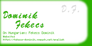 dominik fekecs business card
